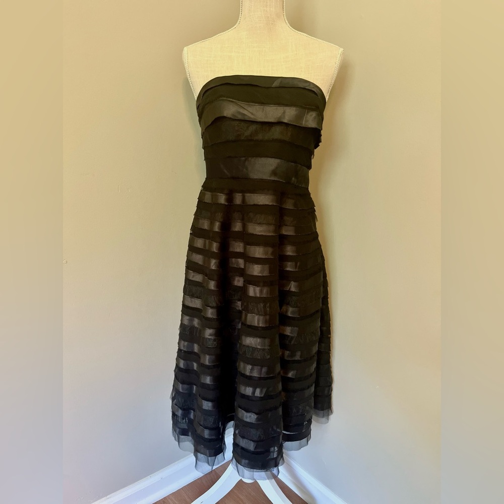 White House Black Market Tiered Cocktail Chiffon Dress With Removable Straps